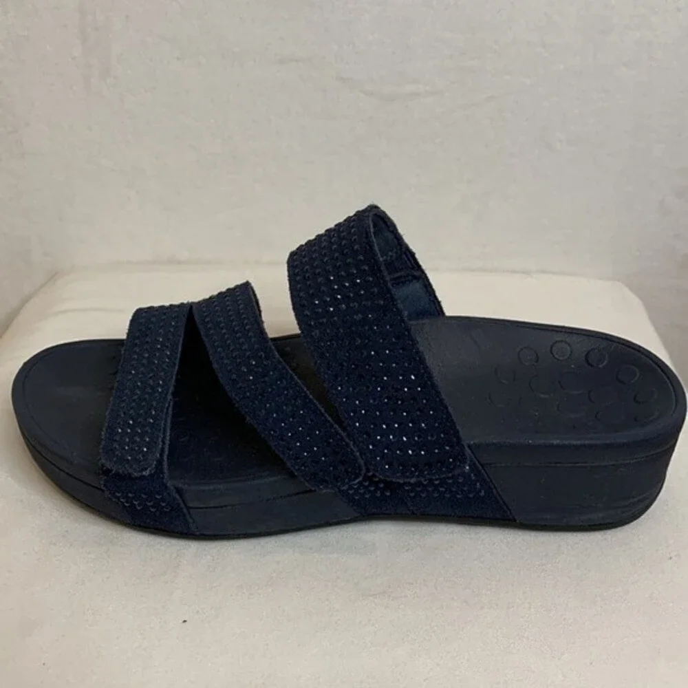 Vionic Black Sparkle Slide Sandals